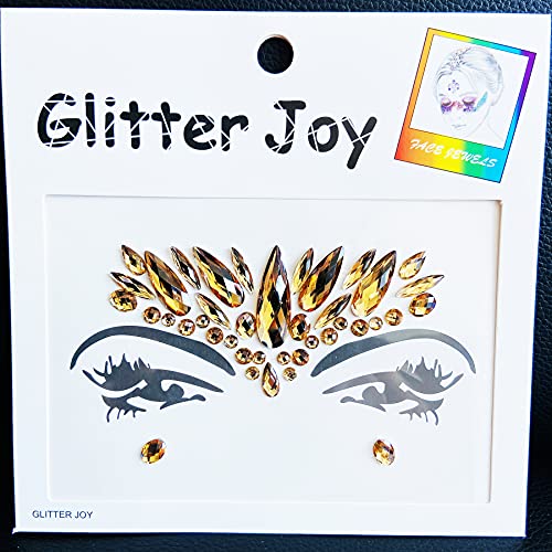 Festival Face Gems Jewels Stickers, 4-Pack Light-Coffee