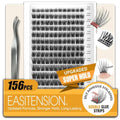 Self-Adhesive Eyelash Clusters Kit - 156 PCS Pre-Glued Lashes