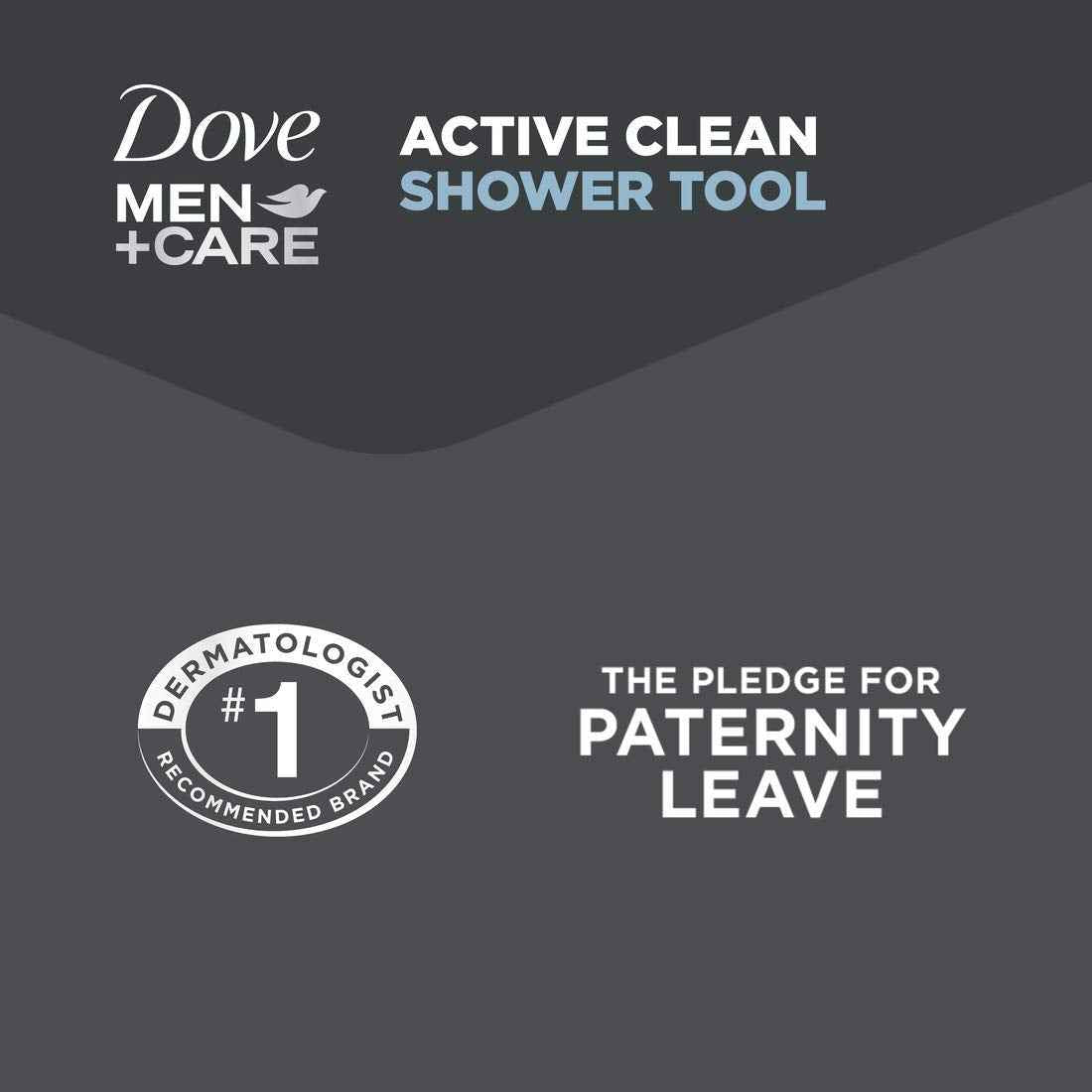 DOVE MEN + CARE Shower Tool 4 Count For Stronger, Healthy-Feeling Skin Active Clean Scrubs and Exfoliates for a Deeper Clean With Body Wash