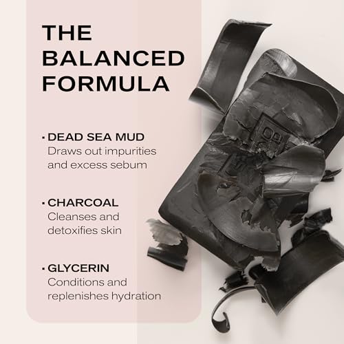 Erno Laszlo Sea Mud Deep Cleansing Face Wash Bar, Detox Charcoal Soap Bar with Dead Sea Mud, Removes Excess Oil, Unclogs Pores, Gently Exfoliates & Purifies Skin, For Oily, Blemish-Prone Skin, 3.4 oz