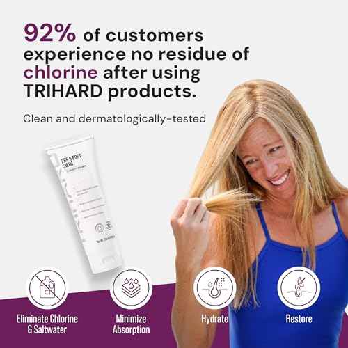 TRIHARD Chlorine Defense Swim Conditioner, Protect and Hydrate Hair from Pool and Ocean, Chlorine and Saltwater Pre and Post Swim Hair Protection, Hydrating Conditioner for Swimmers