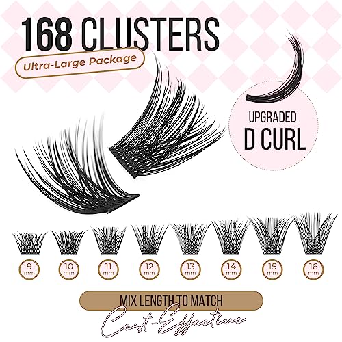 PopUp Cluster Lashes 168pcs D Curl DIY Eyelash Extensions