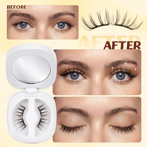 QUEWEL Magnetic Eyelashes Kit - Reusable, No Glue, Easy Application
