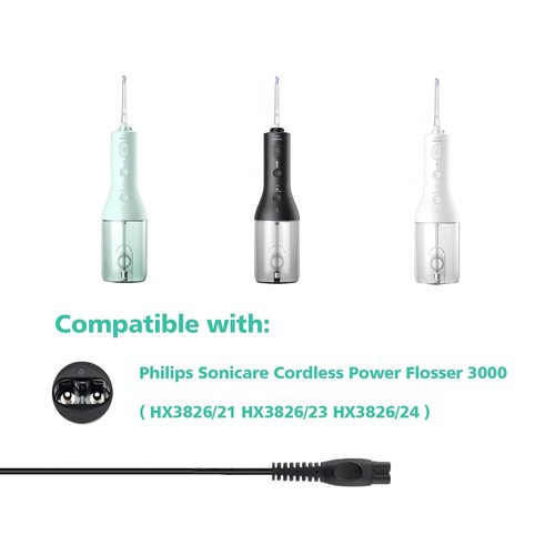 Charging Cable Replacement for Philips Sonicare Cordless Power Flosser 3000 Charger, 2-Pack