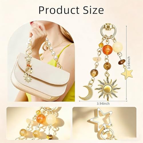 YIHONGYAN Design A05 Bag Charms Keychain Silver Heart Bead Bag Accessory