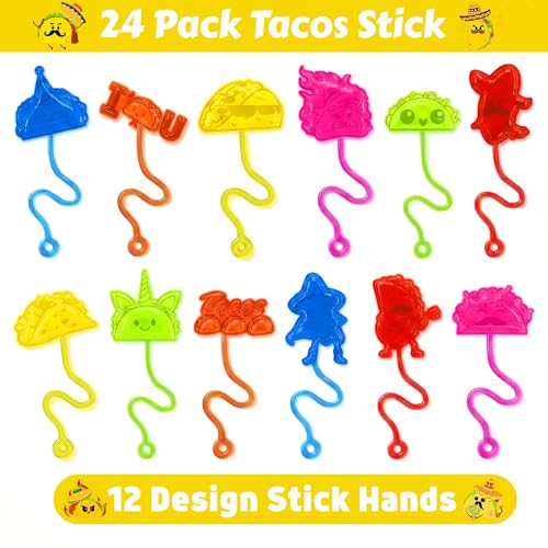 48-Piece Taco Party Favors – Stick Hands & Temporary Tattoos