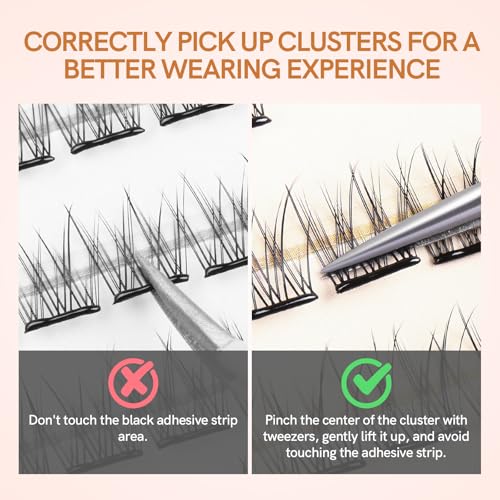 Self-Adhesive Lash Clusters 10-12mm Wispy Pre-Glued Eyelashes