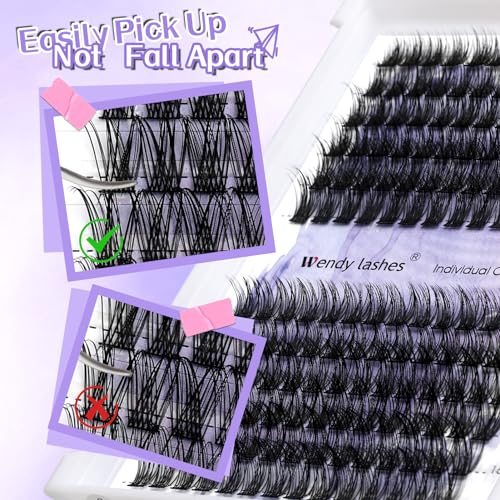 WENDY Lash Extension Kit D Curl 12-16mm Clusters with Glue