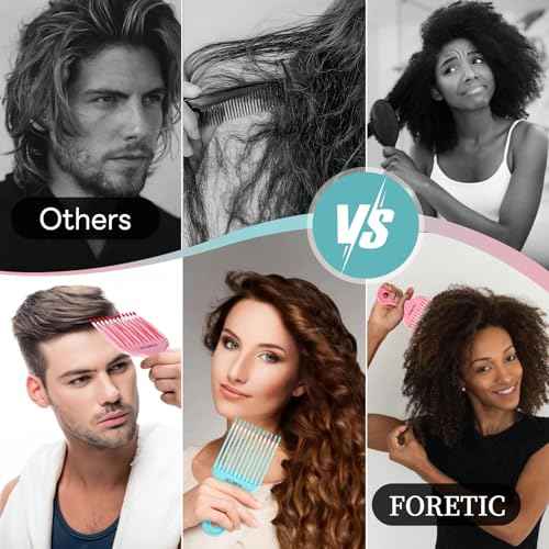 Smooth Hair Pick Comb for Curly, Thick, Medium to Long Hair, Facial -6.9inch£¨Blue, Pink£©