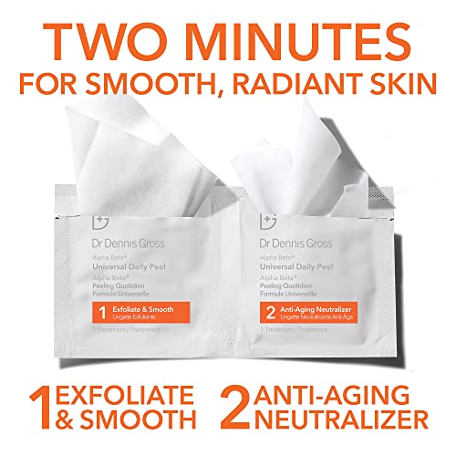 Dr Dennis Gross Alpha Beta Universal Daily Peel: for Uneven Tone or Texture and Fine Lines or Enlarged Pores, (5 Treatments)