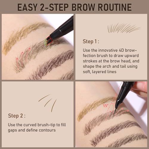 4D Microblading Eyebrow Pen - Dual Tip Liquid Brow Pencil