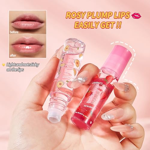 6 Pcs Hydrating Lip Gloss Oil Set - Fruit Flavored Nourishing Lip Oil