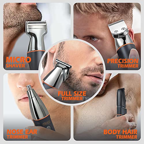 DSP¢ç Beard Trimmer Rechargeable Body Grooming Sets Facial Hair Shaver for Nose Ear Public Hair Cutting Machine IPX7 Waterproof
