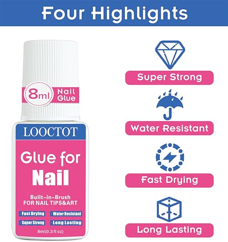 Super Strong Nail Glue for Tips & Acrylic Nails - Waterproof & Fast Drying