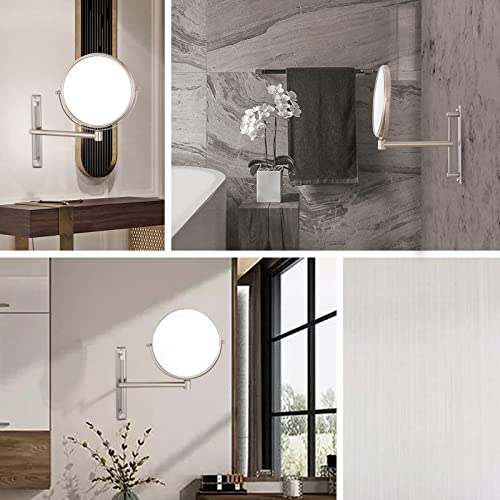 Nicesail 8 Inch Double-Side Wall Mounted Mirror Magnified 10x Makeup and Shaving Mirror Regular View and 10X Magnification, High Adjustable Nickel