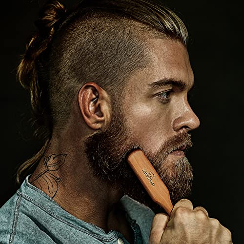 Beard Brush by ZilberHaar - Stiff Boar Bristles for Men's Grooming - Straightens and Promotes Growth - Works with Beard Oil and Balm - For Beard Kits - 6 inches long