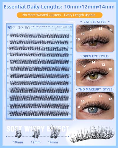 EYDEVRO Wispy Lash Clusters - DIY Eyelash Extensions 10/12/14mm