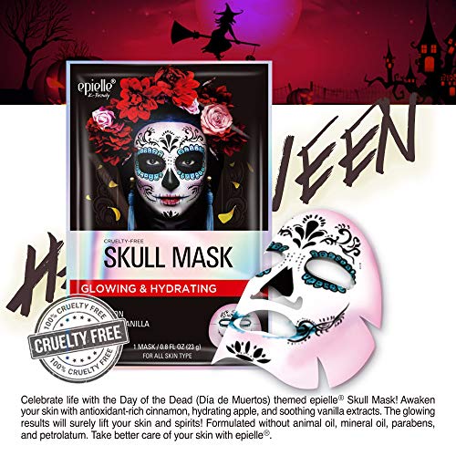 Epielle Halloween Character Sheet Masks - Clown Mask, Skull Mask - Korean Beauty Masks For All Skin Types Purifying & Soothing Facial Masks (4pk)