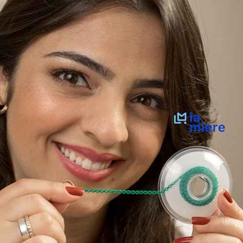 LA MIERE 1 Roll Orthodontic Rubber Chains, Braces Power Chains consisted force in closed, short, long 15''spools (closed, 0.113¡¯¡¯(2.5mm), Turquoise)