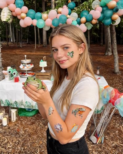 Frog Temporary Tattoos, 188 PCS, Hypoallergenic & Realistic