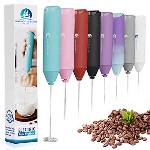 Powerful Milk Frother Handheld Foam Maker, Mini Whisk Drink Mixer for Coffee, Cappuccino, Latte, Matcha, Hot Chocolate, NO Stand, Aqua