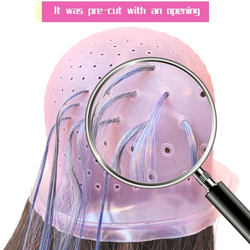 Silicone Hair Highlighting Cap Kit with Hook & Brushes