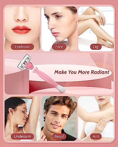 6-Blade Women's Shaving Razors with Travel Razor & 12 Refills