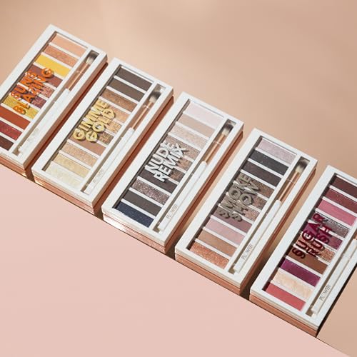 FLOWER BEAUTY By Drew Barrymore Shimmer + Shade Eyeshadow Palette - Neutral Colors + Ten Shades - Mix + Layers Shades - Easily Blendable + Rich Color Payoff - Brush Included (Sun's Blazing)