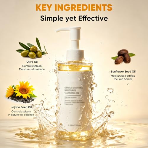 Gihen Gentle Cleansing Oil - Makeup Remover & Pore Cleanser, 7.05 Fl Oz