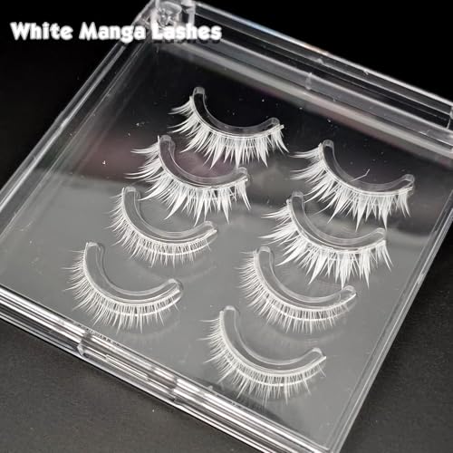 White Wispy False Eyelashes - Cosplay Manga Costume Lashes
