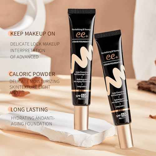 CC Cream Tinted Moisturizer With SPF 50, Color Correcting Foundation, Full Coverage, Blemish Cover, Hydrating & Long-Lasting Matte Finish (Natural)