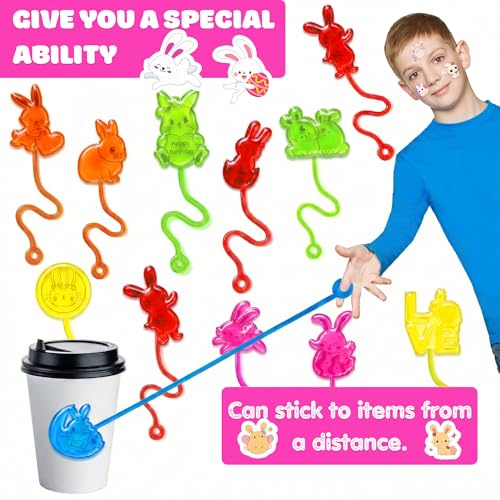 48pcs Bunny Party Favors - Stick Hands & Temporary Tattoos