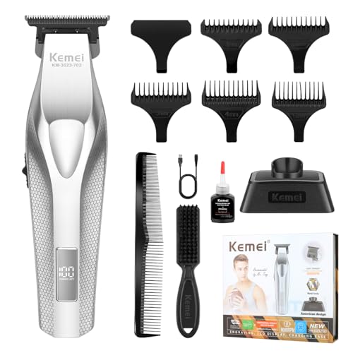 KEMEI KM-3023-702 Professional Hair Clipper for Men, Cordless Rechargeable Hair Trimmers, Clippers for Hair Cutting, Beard Trimmer with USB, Perfect Gifts for Men