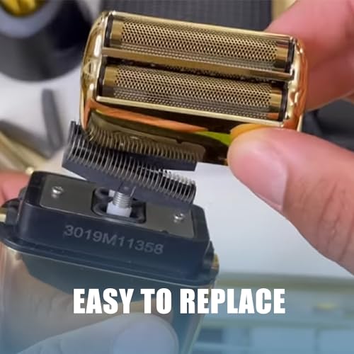 Replacement Foil and Cutter for BaBylissPRO Barberology Electric Shaver, Double Foil Shaver Replacement Head Compatible with BaBylissPRO Barberology FXFS2 Razors, 2PCS