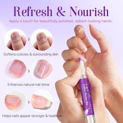 4-in-1 Cuticle Pusher & Oil Pen for Nail Care - Moisturize & Strengthen