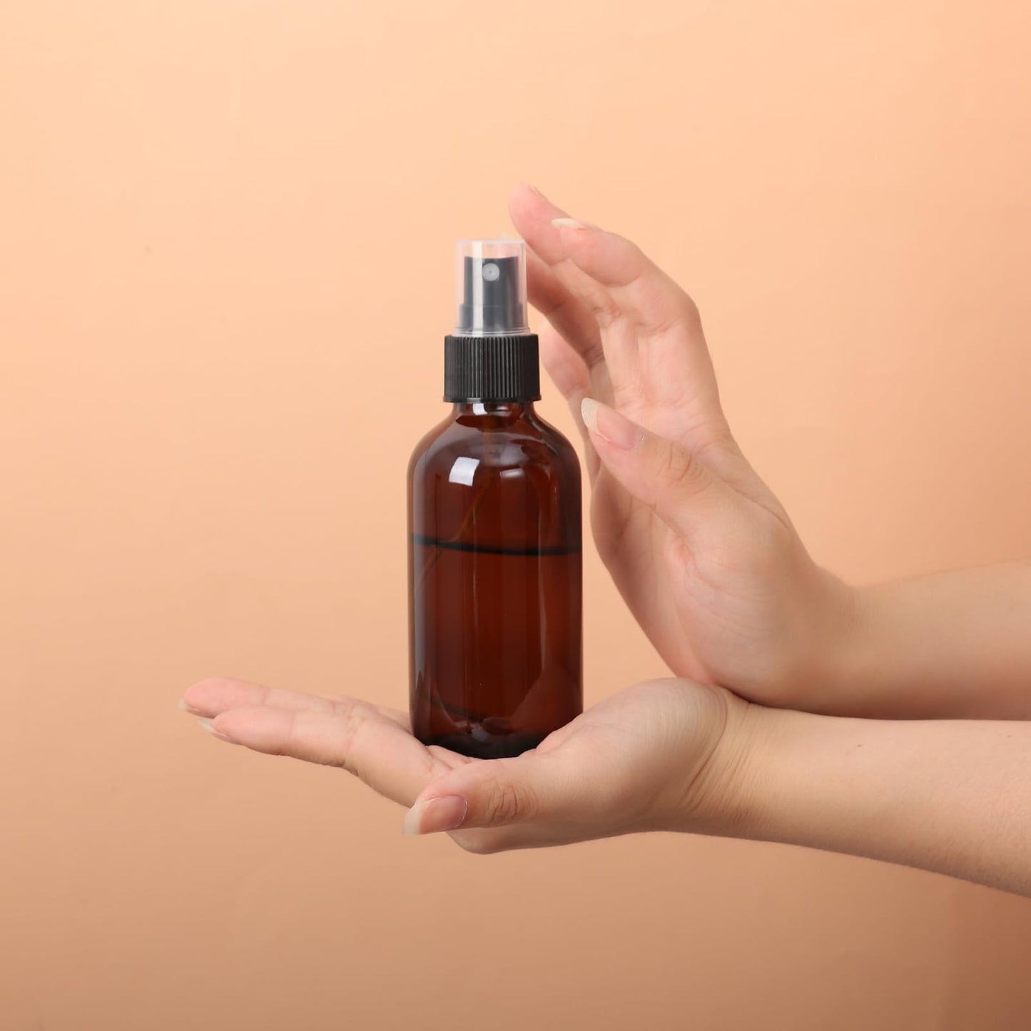 STARSIDE 24 Pack 4 oz Amber Glass Spray Bottles with Fine Mist Sprayer,120 ml Glass Travel Bottles for Cosmetic Essential Oils Cleaning Solutions Perfumes & Liquids