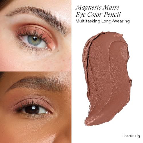 Nudestix Magnetic Matte Eye Color Fig - 3-in-1 Long-Wear Cream Eyeshadow Pencil, Waterproof & Vegan
