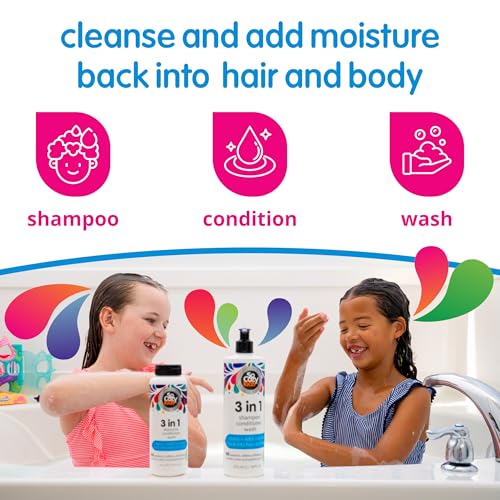 SO COZY 3 in 1 Kids Shampoo + Conditioner + Body Wash (16 Fl Oz) Gentle,Hydrating Hair & Body Cleanser with Keratin,Vitamin B5,& Kiwi Extract,Paraben-& Sulfate-Free,(Pack of 2)