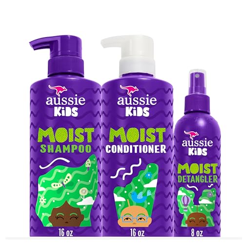 Aussie Kids Hair Care Bundle - Shampoo, Conditioner & Detangler Spray