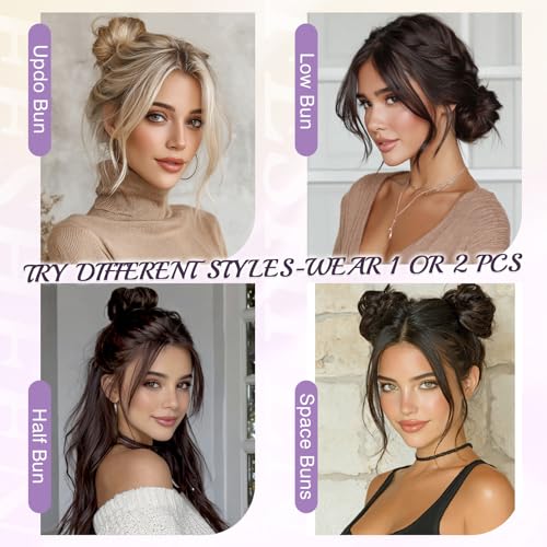 2PCs Small Messy Bun Hair Pieces for Thin Hair