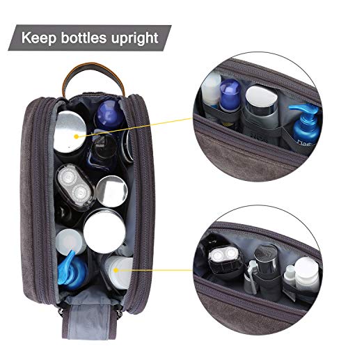 BAGSMART Canvas Toiletry Bag for Men, Water-Resistant Dopp Kit