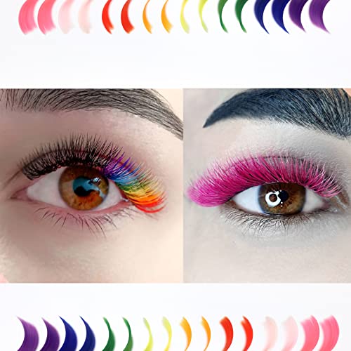 16-Row Colored Lash Extensions Mix | 0.07mm D Curl