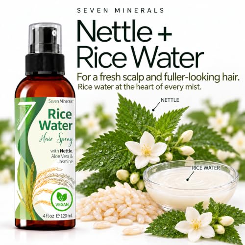 Fermented Rice Water Hair Spray for Growth & Softness - Vegan, Non-Greasy - 4 fl oz