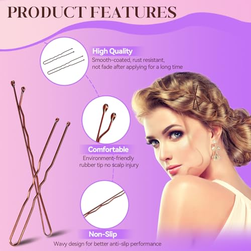 300 Pcs Hair Pins & Elastic Bands Hair Styling Kit with Storage Box