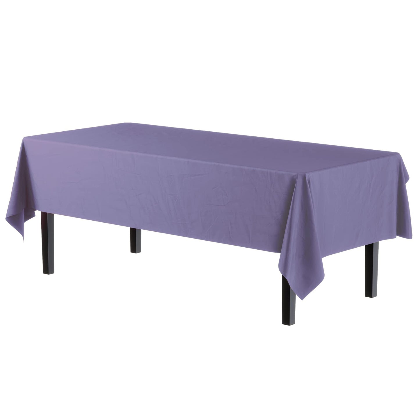 Exquisite 6-Pack Premium Plastic Tablecloth 54in. x 108in. Rectangle Plastic Table Cover - Lavender