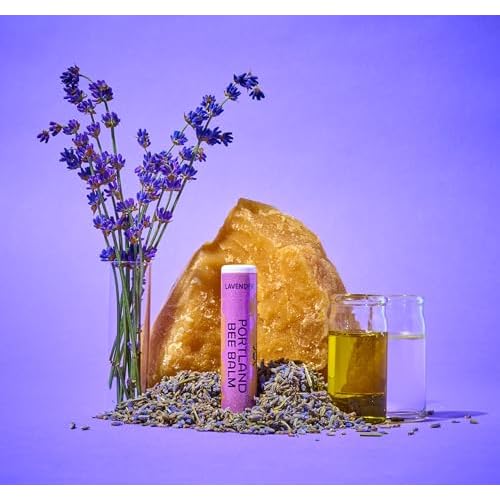 Portland Bee Balm All Natural Handmade Beeswax Based Lip Balm, Lavender 1 Count