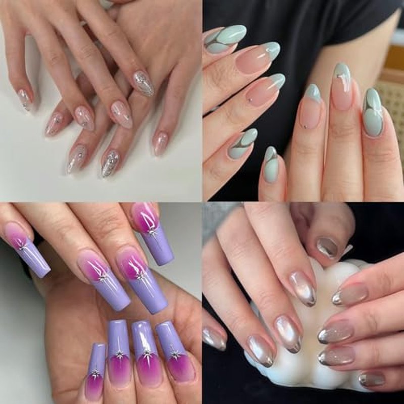1000PCS Clear False Nail Tips - 4 Shapes, 10 Sizes for DIY & Salon