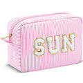 Sanwuta Seersucker Cosmetic Bag - Stylish Travel Organizer