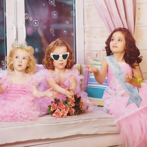 VelSCRUN AB Color Princess Tiara Crown & Sash Set for Girls Women, Birthday Party Accessories