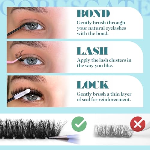 Fluffy Lash Clusters Long Eyelash Clusters, 180D Thick Cluster Eyelash Extensions 14-20mm Individual Lashes Look Like Lash Extension 170pcs Dramatic Eyelashes DIY Volume Lashes Strip
